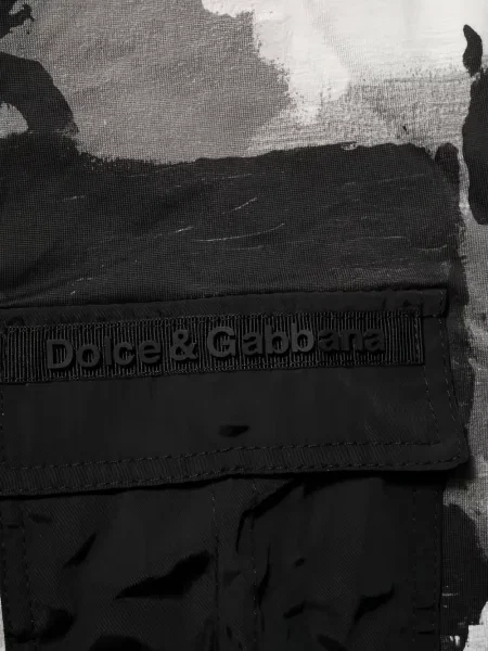 Камуфлажна тениска Dolce & Gabbana с принт черно