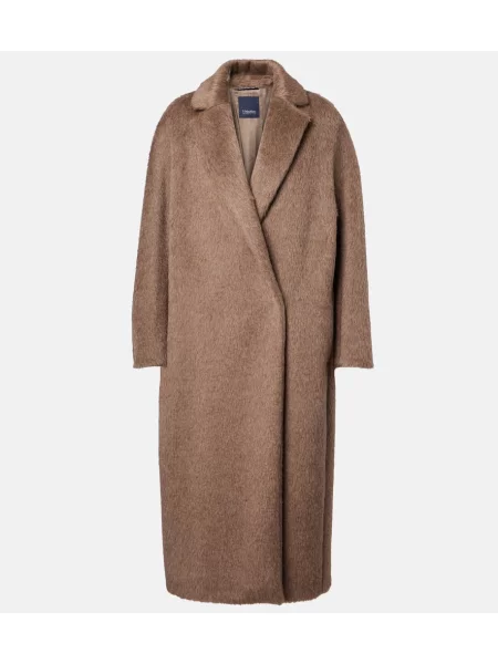 Płaszcz S Max Mara wełniany brązowy