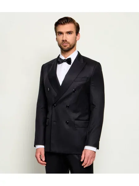 BOSS BLACK De lână sacou negru