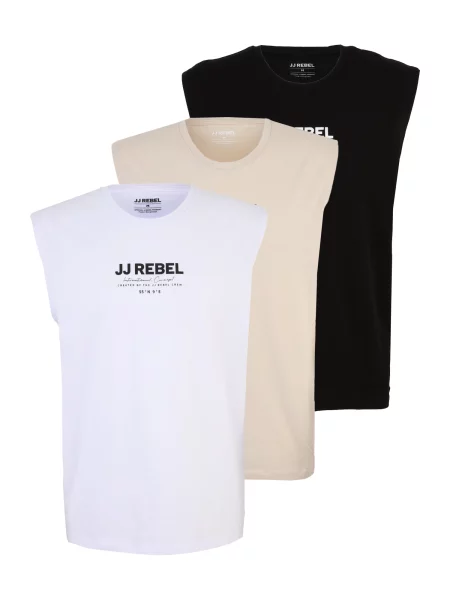 JJ Rebel Tricou JREBLINO crem / negru alb