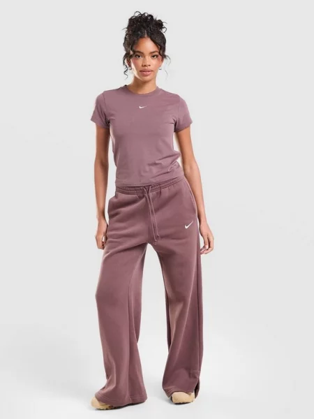 Nike Spodnie W Nsw Phnx Flc Hr Pant Wide 2 brązowe