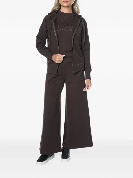 Hanorac cu glugă Armani Exchange cu broderie maro