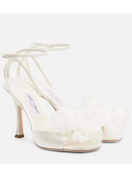 Sandale Jimmy Choo din satin alb