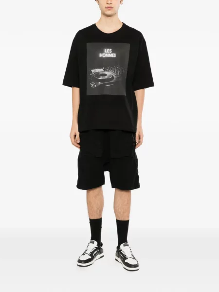 Tricou Les Hommes cu imagine negru