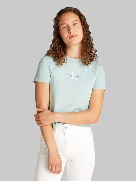 Calvin Klein Jeans Tricou Baby Tee albastru