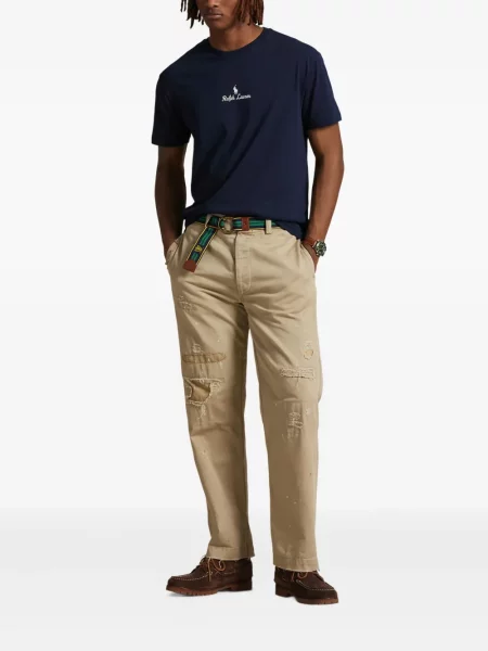 Μικρός κασκέτο Polo Ralph Lauren με χαμηλή μέση υφαίνω διαγωνίως πράσινο
