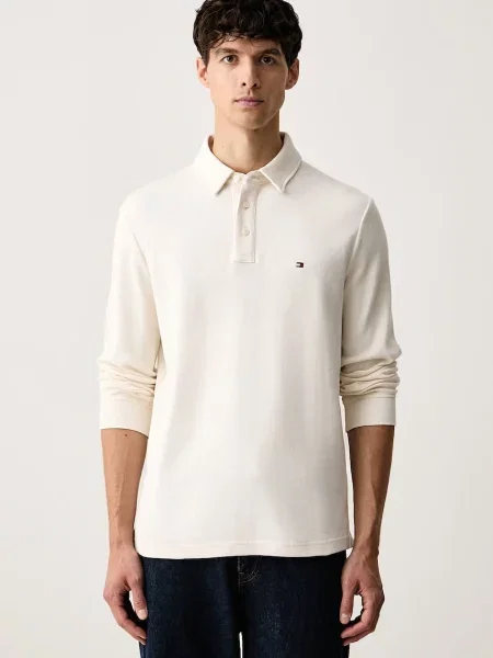 Tricou cu mânecă lungă Tommy Hilfiger bej
