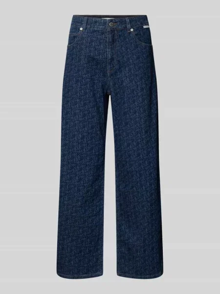 Jeansy barrel z mieszanki bawełny model Mari leap' Opus Pants granatowe
