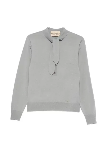 Tricou polo Valentino Garavani cu legături gri