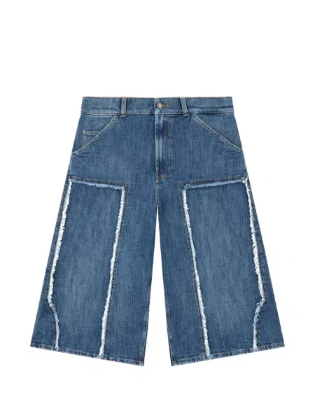 Pantaloni scurți din denim Palm Angels cu autograf albastru