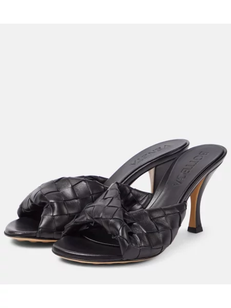 Papuci tip mules Bottega Veneta din piele negru