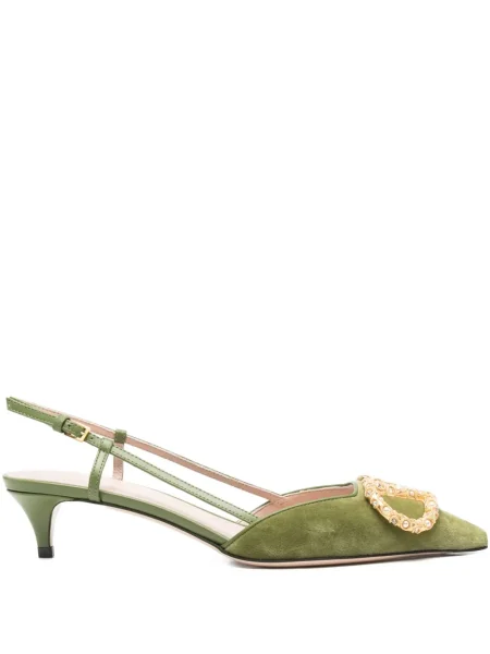 Pantofi cu toc Valentino Garavani slingback verde