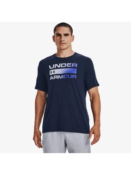 Тениска за трениране Under Armour Team Issue Wordmark с принт тъмносиньо