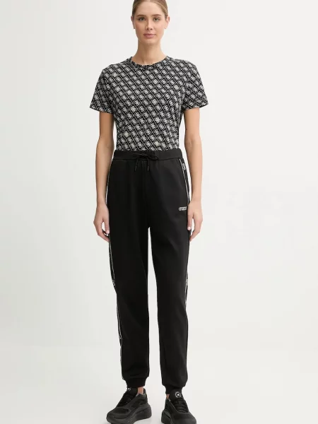 Спортивные штаны Guess с аппликацией черные