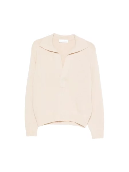 Sweter Victoria Beckham wełniany beżowy