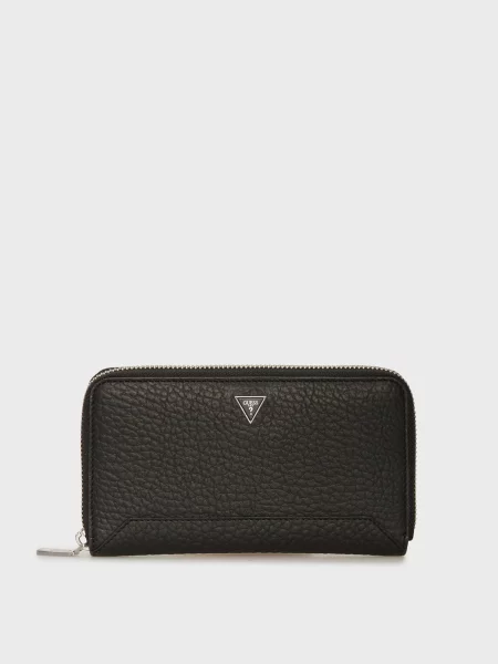Шкіряний гаманець Guess чорний