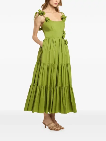 Rochie Cinq A Sept cu model floral cu aplicații verde