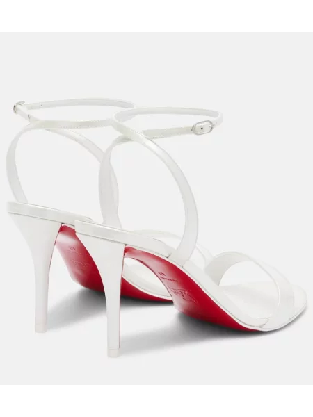 Usnjene lakirane sandali Christian Louboutin bela