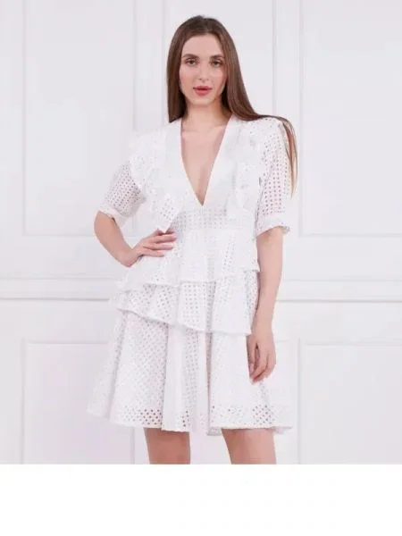 Silvian Heach Rochie DRESS BASTIFF alb