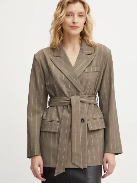 Піджак Answear Lab двобортний візерунок бежевий