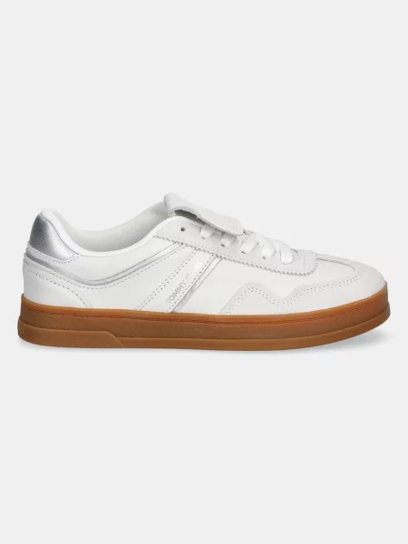 Usnjene superge Tommy Jeans THE GREENWICH FLAP bela