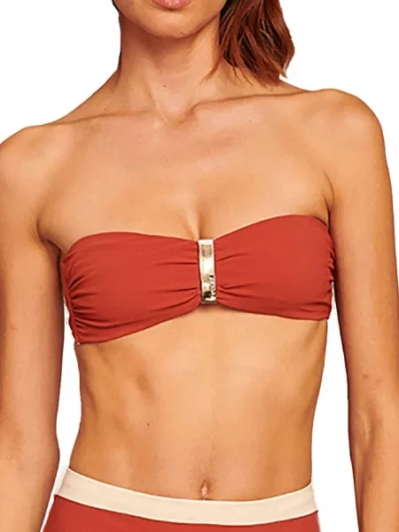 Купальный лиф однотонный помаранчевий