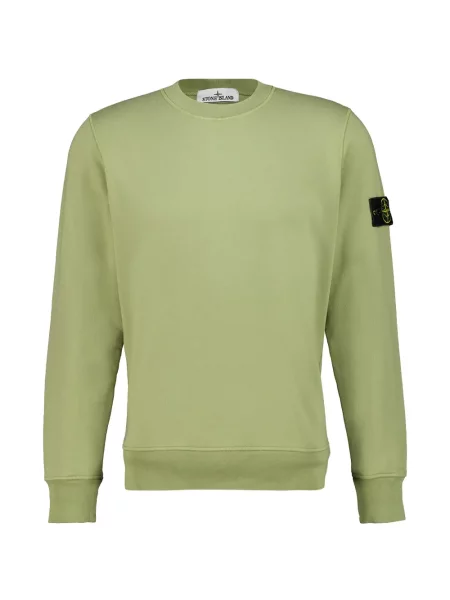 Hanorac din fleece Stone Island din fleece cu strasuri verde