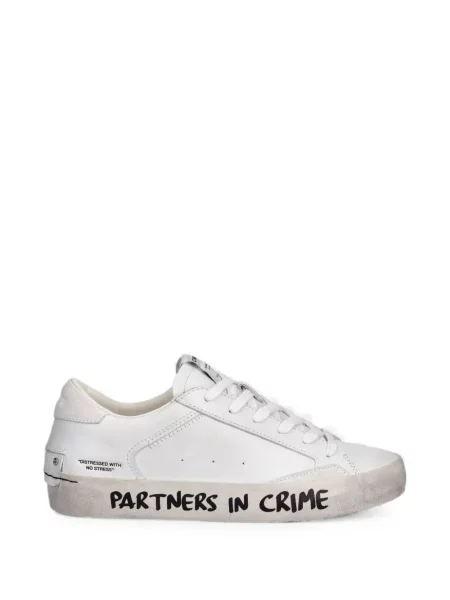 Sneakerși Crime London zdrențuiți alb