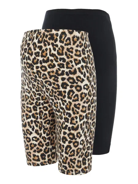 MAMALICIOUS Hlače Annie rjava / kapučino črna