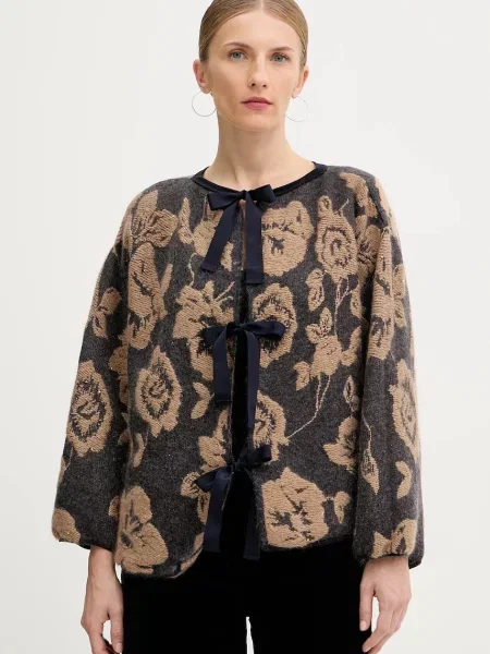 Pulover z dodatkom volne Liviana Conti rjava