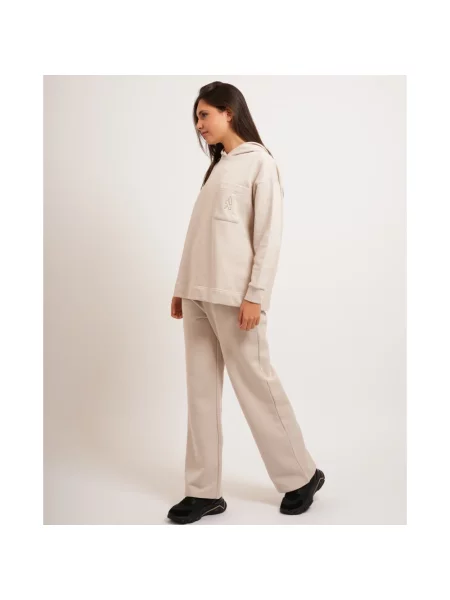 Bluza z kapturem Armani Exchange z kapturem beżowa