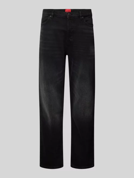 Jeansy o kroju tapered fit z 5 Hugo czarny