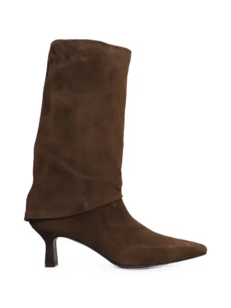 Botine The Seller din piele de căprioară maro