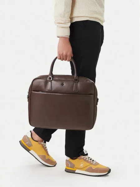Torba na laptopa Beverly Hills Polo Club brązowa