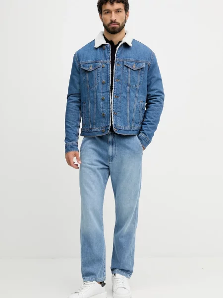 Pepe Jeans kurtka jeansowa przejściowa oversize niebieski