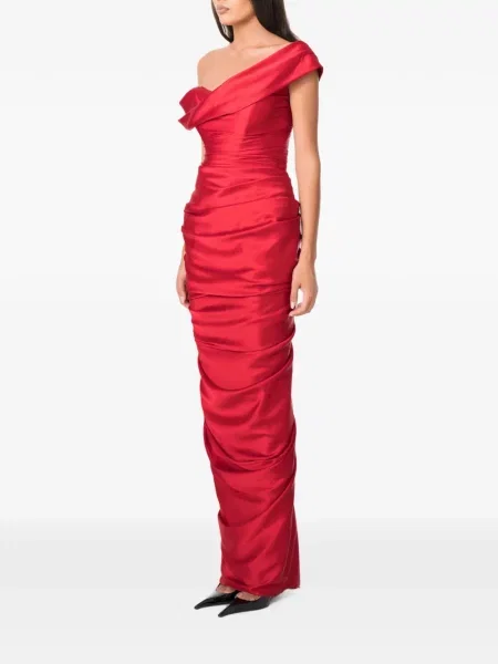 Rochie maxi Norina St drapată roșu