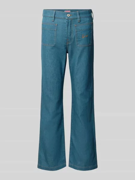 Jeans o rozkloszowanym kroju z domieszką lnu Kenzo niebieskie