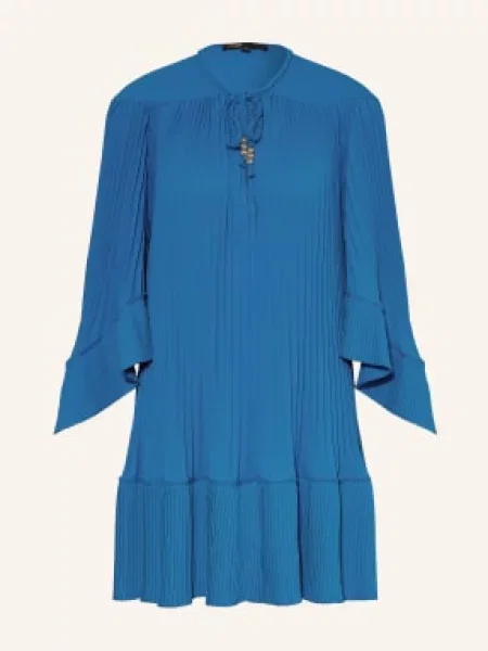 Maje Sukienka Plisowana Z Rękawami blau niebieska