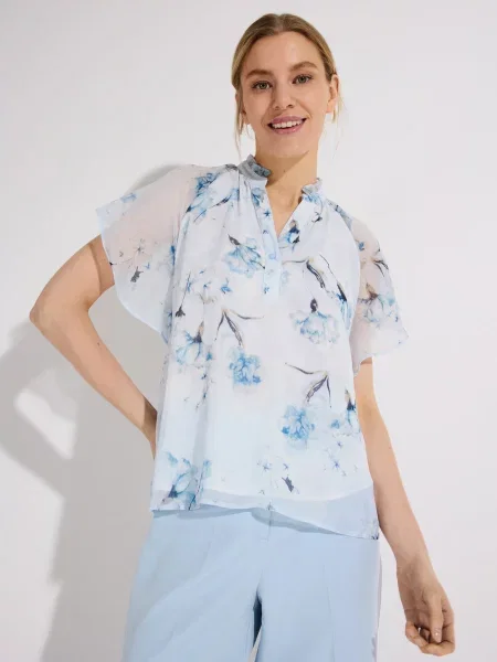 More & More Bluzka z krótkim rękawem Kobiety 34 niebieski