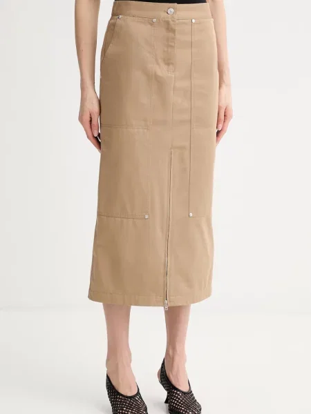 MSGM spódnica z rozcięciem beżowa