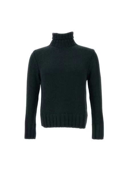 Sweter z golfem Customer Lovers wełniany zielony