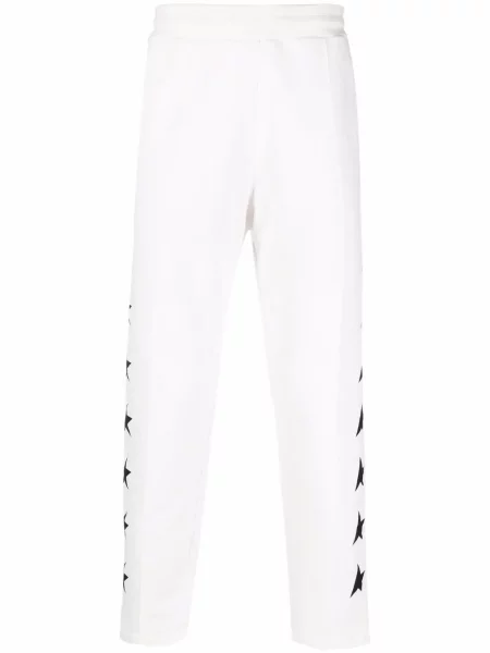 Pantaloni Golden Goose cu imagine alb