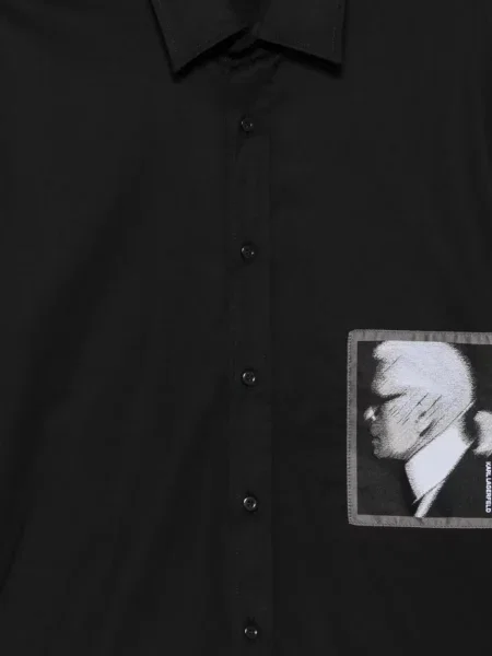 Cămașă Karl Lagerfeld cu imagine negru