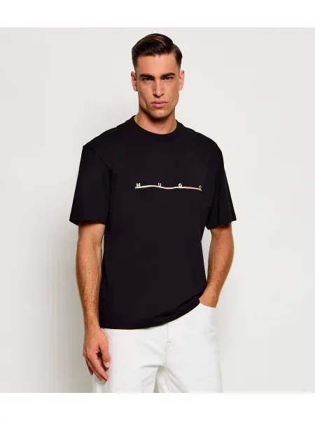 HUGO Tricou Datrik | Relaxed fit negru