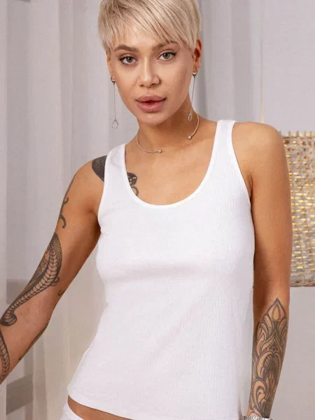 Женская майка однотонная из біла