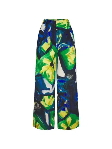 Pantaloni Simon Miller cu model floral cu imagine verde
