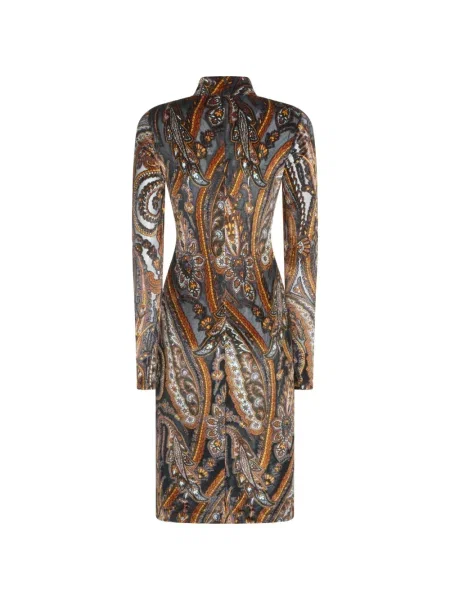 Rochie midi Etro cu imagine cu model paisley negru