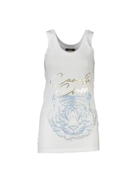 Podkoszulka Cavalli Class elegancka w tygrysie prążki biała