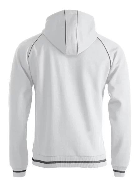 Clique Gerry bluza z kapturem unisex struktura szczotkowana – white biała