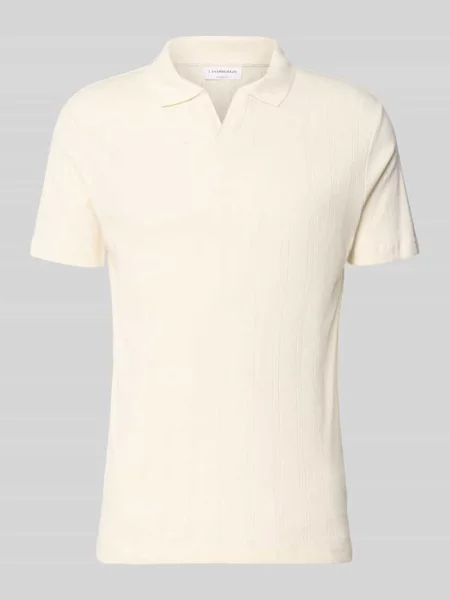 Koszulka polo w kroju regular fit z dzianiny żakardowej Lindbergh biała